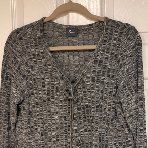 Strazzi Charcoal Knit V-Neck Top - Picture 4 of 6